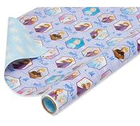 American Greetings Papier cadeau réversible pour toutes les occasions et anniversaire, Disney La Reine des Neiges (1 paquet, 7,5 m²)
