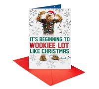 American Greetings Star Wars Carte de Noël Chewbacca avec flocons de neige