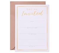 American Greetings Wedding Invitations with Envelopes, White and Gold (25-Count)
