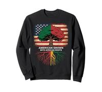American Grown African Roots Drapeau américain Mois de l'his Sweatshirt