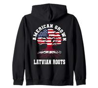American Grown Latvian Roots USA Lettonie Heritage Sweat à Capuche