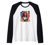 American Heritage Bison Native Indian Pride Manche Raglan
