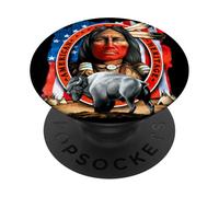 American Heritage Bison Native Indian Pride PopSockets PopGrip Adhésif
