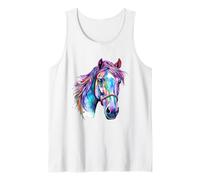 American Horse Head Aquarelle pour Cheval équestre Papa et Maman Débardeur