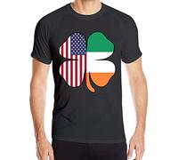 American Irish Flag Shamrock Men's Short Sleeve T-T-Shirts à Manches Courtes Quick-Drying Outdoor Sports Tees (X-Large)