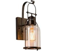 American Iron Art Clear Glass Wall Lampes Walled Industrial Halway Creative Personalité Appliques murales avec Base E27 / 26 pour STUSTION dans RABLÈCHE Bar Bar COFET (Noir)