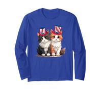 American Kitty Patriotic Cat, classique du 4 juillet Manche Longue