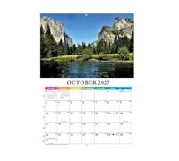 American Landscape Jan. To Dec. Planner - Natural 2027 Wall Calendar | Big Grid Wall Calendar for Home School Reading Study Task Exercise Vacation Party Birthday