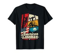 American Lineman, Drapeau américain, Power Lineman T-Shirt Graphique avec Valeur