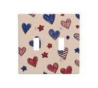 American Love - Plaque murale à bascule - Motif sans couture - Taille standard - 11,4 x 11,4 cm