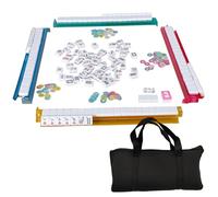 American Mahjong Set Tiles Tiles complets Tiles avec 166 carreaux, 2 carreaux de rechange, 4 rack avec poussoir, 1 éolien, 100 puce, 3 dés et 1 jeu de gibier Mahjong portable manuel avec sac, ensembl
