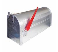 American Mailbox US Boîte aux lettres Boîte aux lettres sur pied rétro en aluminium argenté