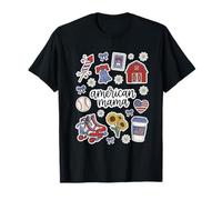 American Mama Patin à roulettes Patriotique Americana Art T-Shirt