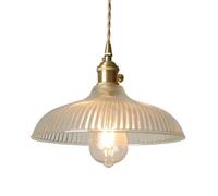 American Minimalist Style Chandelier, Creative Pot Cover-Shaped Glass Pendant Lamp Shade, E27 Base Ceiling Lighting Fixture, Decorative Hanging Light for Study, Restaurant, Coffee House
