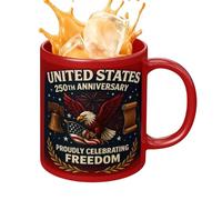 American Mug, 250th Patriotic Drinkware, 1776-2026 Ceramic Commemorative Coffee Mug for History Enthusiasts, Men, Friends, Family, Grandparents, Home, Office, Collectible Display, 3.25x3.82 Inch