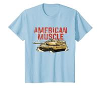 American Muscle Military Battlefield Tank Patriotique T-Shirt, Enfant, Bleu Céleste, 3 Ans