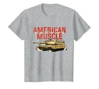 American Muscle Military Battlefield Tank Patriotique T-Shirt, Enfant, Gris Chiné, 2 Ans