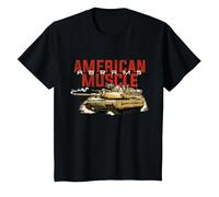 American Muscle Military Battlefield Tank Patriotique T-Shirt, Enfant, Noir, 6 Ans