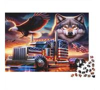 American Patriot Camion Casse-tête 1000 Pièces avec Découpe Précise, Jeu De Puzzle Classique activité Zen pour Une Décoration Murale, Idée Cadeau Anniversaire 52x38cm/1000pcs