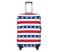 American Patriotic - Housses de protection élastiques pour bagages de voyage avec étoiles et rayures patriotiques pour bagages de 45,7 à 81,6 cm, noir, L