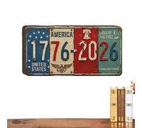 American Patriotic License Plate,250 Years Rustic Decor - 1776-2026 License Plate Decor, Home Living Room Bedroom Wall Garage Office