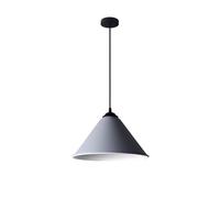 American Pendant Lamp, 1-Head Metal Lampshade, Industrial Style Decorative Ceiling Chandelier for Office and Home(Matte Grey,15.7in)