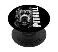 American Pit Bull Terrier Owner White Graphic Dog Portrait PopSockets PopGrip Adhésif
