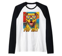 American Pit Bull Terrier Pop Art Retro Comic Style Manche Raglan
