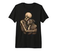 American Pit Bull Terrier Squelette Hug Gothic Dog Lover Art T-Shirt Haut de Gamme