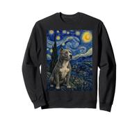 American Pitbull Dog Van Gogh Nuit étoilée Sweatshirt