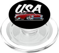 American Pride Classic Hotrod Voiture USA Dessin animé Illustration PopSockets PopGrip pour MagSafe