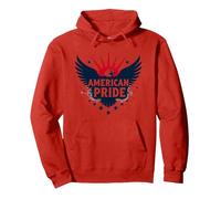 American Pride : emblème Patriotique d'aigle pour Les patriotes Sweat à Capuche, Unisexe pour Adultes, Rouge, L