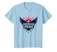 American Pride : emblème Patriotique d'aigle pour Les patriotes T-Shirt, Enfant, Bleu Céleste, 3 Ans