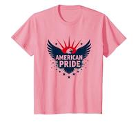 American Pride : emblème Patriotique d'aigle pour Les patriotes T-Shirt, Enfant, Rose, 3 Ans