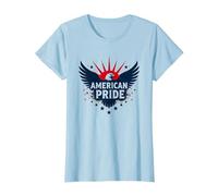 American Pride : emblème Patriotique d'aigle pour Les patriotes T-Shirt, Femme, Bleu Céleste, XXL