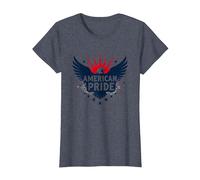 American Pride : emblème Patriotique d'aigle pour Les patriotes T-Shirt, Femme, Bleu Chiné, S