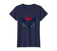 American Pride : emblème Patriotique d'aigle pour Les patriotes T-Shirt, Femme, Bleu Marine, M