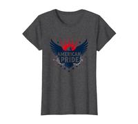 American Pride : emblème Patriotique d'aigle pour Les patriotes T-Shirt, Femme, Chiné Foncé, 3XL