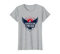 American Pride : emblème Patriotique d'aigle pour Les patriotes T-Shirt, Femme, Gris Chiné, L
