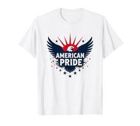 American Pride : emblème Patriotique d'aigle pour Les patriotes T-Shirt, Homme, Blanc, M