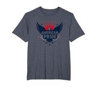 American Pride : emblème Patriotique d'aigle pour Les patriotes T-Shirt, Homme Grandes Tailles, Bleu Chiné, 4X Tall