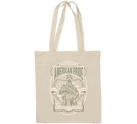 American Pride Sac fourre-tout en coton naturel de l'armée des États-Unis Born to Be Brave Blanc