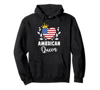 American Queen America Flag Proud American Woman Sweat à Capuche