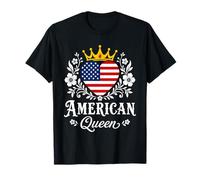 American Queen America Flag USA Proud American Woman T-Shirt