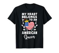 American Queen American Wife Girlfriend America Flag T-Shirt
