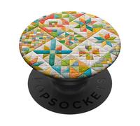 American Quilt Colorful Patchwork Quilting Quilter Couture PopSockets PopGrip Adhésif