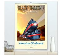 American Railroads - Historische Eisenbahn-Plakate (hochwertiger Premium Wandkalender 2027 DIN A2 hoch), Kunstdruck in Hochglanz: Werbeplakate amerikanischer Eisenbahngesellschaften
