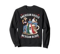 American Raised Mexican Blood Funny Heritage Mom Femmes Hommes Sweatshirt