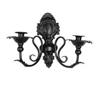 American Retro Double Head Candle Holder Wall-Mounted Black Candlestick
