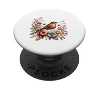 American Robin Vintage Floral Automne Oiseau PopSockets PopGrip Adhésif